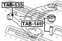 Купить запчасть Febest - TAB140 Сайлентблок задний рычага подвески  перед прав/лев TOYOTA CALDINA AT191/CT19#/ET196/ST19# 1992.11-2002.06 [JP]