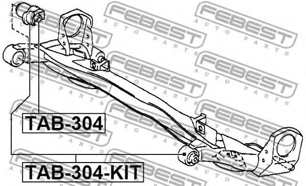Купить запчасть FEBEST - TAB-304-KIT Сайлентблоки задн балки TOYOTA PICNIC 96-01 (компл-2шт) TAB-304-KIT