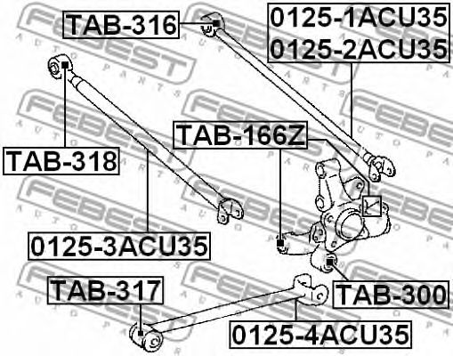 Купить запчасть FEBEST - TAB317 Сайлентблок продольной тяги зад прав/лев TOYOTA CAMRY GRACIA MCV2#/SXV2# 1996.12-2001.09 [JP]