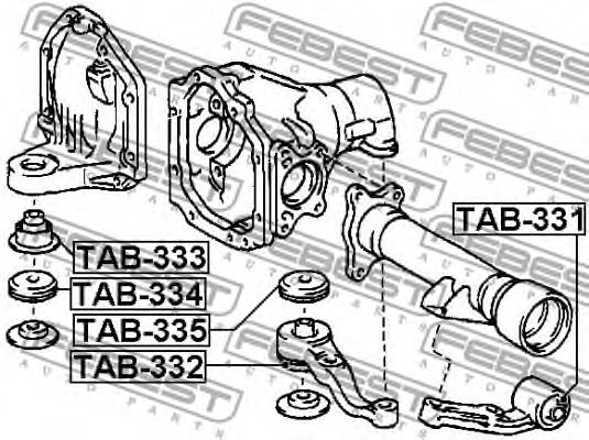Купить запчасть Febest - TAB332 Сайлентблок подушки дифференциала TOYOTA LAND CRUISER 100 HDJ100/UZJ100 1998.01-2007.08 [EU]