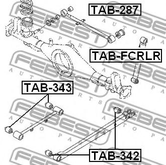 Купить запчасть FEBEST - TAB-343 Сайлентблок задн подвески DAIHATSU TERIOS J200/J210/J211 2006-2013 TAB-343