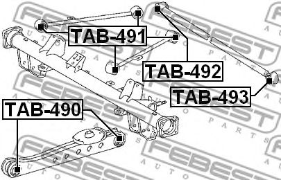 Купить запчасть Febest - TAB491 Сайлентблок продольной тяги  зад прав/лев TOYOTA LITE/TOWNACE NOAH/V CR4#/5#/KR4#/52/SR40/50 1996.10-2007.08 [JP]