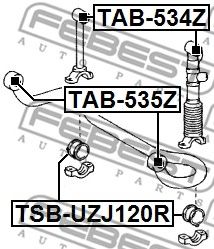 Купить FEBEST - TAB535Z Втулка стабилизатора зад прав/лев TOYOTA LAND CRUISER PRADO GDJ150/GRJ150/KDJ150/LJ150/TRJ15# 2009.08- [GR]