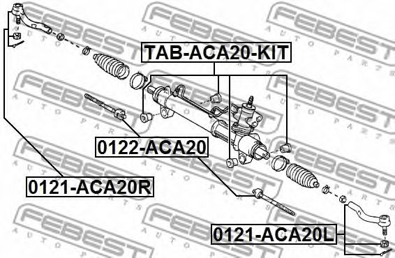 Купить запчасть Febest - TABACA20KIT Сайлентблок рулевой рейки (комплект) TOYOTA RAV4 ACA2# 2000.08-2005.11 [EU]