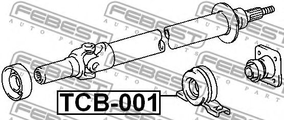 Купить запчасть Febest - TCB001 Подшипник опоры карданного вала TOYOTA CRESTA GX90/JZX9#/LX90/SX90 1992.10-1996.09 [JP]