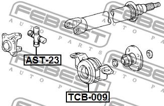 Купить запчасть FEBEST - TCB-009 Подшипник опоры карданного вала TCB-009