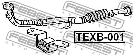 Купить запчасть Febest - TEXB001 Кронштейн крепления глушителя TOYOTA CALDINA AT191/CT19#/ET196/ST19# 1992.11-2002.06 [JP]