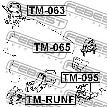 Купить запчасть Febest - TM065 Подушка двигателя зад прав/лев TOYOTA RAV4 ACA2# 2000.08-2005.11 [EU]