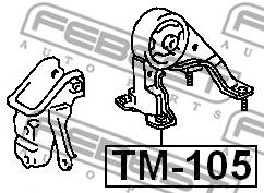Купить запчасть Febest - TM105 Подушка двигателя 4AFE/5EFE AT зад прав/лев TOYOTA CALDINA AT191/CT19#/ET196/ST19# 1992.11-2002.06 [JP]