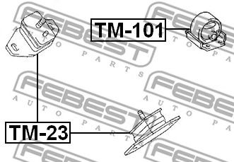 Купить запчасть Febest - TM23 Подушка двигателя  перед прав/лев TOYOTA LAND CRUISER FJ/FZJ/HDJ/HJ/HZJ/KZJ/LJ/PZJ/RJ7# 1990.01-2007.01 [US]