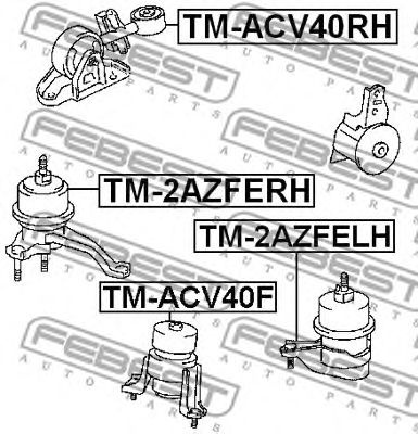 Купить запчасть FEBEST - TM-2AZFERH Опора двигателя правая TM-2AZFERH