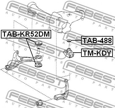 Купить запчасть Febest - TMKDY Подушка дифференциала перед прав/лев TOYOTA HIACE VAN/COMMUTER LH1##/RZH10#/11#/125/135/15# 1989.08-2006.02 [GR]