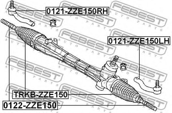 Купить запчасть FEBEST - TRKBZZE150 Пыльник рулевой рейки TOYOTA AURIS/HYBRID (UKP) ADE15#/NDE150/NRE150/ZRE15#/ZZE150/ZWE150 2007.02-2013.05 [EU]