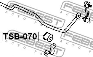Купить запчасть Febest - TSB070 Втулка стабилизатора зад прав/лев TOYOTA COROLLA SED/CP/WG AE10#/CE100/EE10# 1991.08-2001.11 [GR]/D=15 ММ