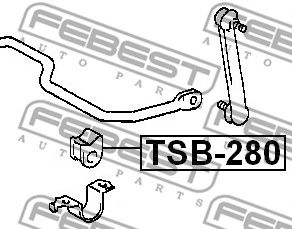 Купить запчасть Febest - TSB280 Втулка стабилизатора зад прав/лев TOYOTA CALDINA AT191/CT19#/ET196/ST19# 1992.11-2002.06 [JP]/D=13 ММ