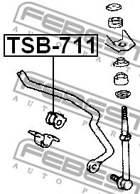 Купить запчасть Febest - TSB711 Втулка стабилизатора зад прав/лев TOYOTA LAND CRUISER PRADO KDJ9#/KZJ9#/RZJ9#/VZJ9# 1996.04-2002.11 [JP]/D=17