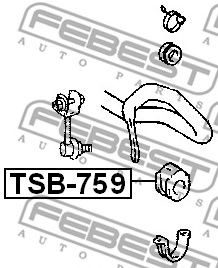 Купить запчасть FEBEST - TSB-759 Втулка стабилизатора передняя TOYOTA LITE/TOWNACE NOAH 4WD (96-07) TSB-759