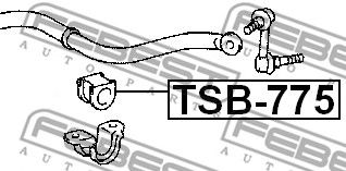 Купить запчасть Febest - TSB775 Втулка стабилизатора перед прав/лев TOYOTA CROWN GRS182 2004.11-2008.02 [GR]/D=25 ММ