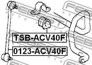 Купить запчасть Febest - TSBACV40F Втулка стабилизатора  перед прав/лев TOYOTA CAMRY (JPP) ACV30/MCV3# 2001.07-2006.01 [US]/D=24 ММ