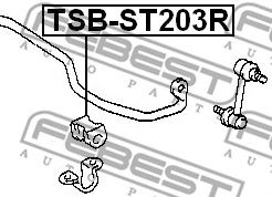 Купить запчасть Febest - TSBST203R Втулка стабилизатора зад прав/лев TOYOTA CELICA ST20# 1993.09-1999.08 [JP]/D=17 ММ