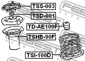 Купить запчасть Febest - TSHB90F Пыльник амортизатора перед прав/лев TOYOTA COROLLA SED/CP/WG AE10#/CE100/EE10# 1991.08-2001.11 [GR]