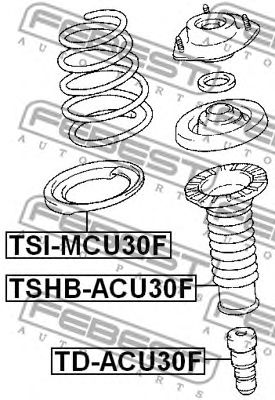 Купить запчасть Febest - TSHBACU30F Пыльник амортизатора перед прав/лев TOYOTA KLUGER L/V ACU2#/MCU2# 2000.11-2007.05 [JP]