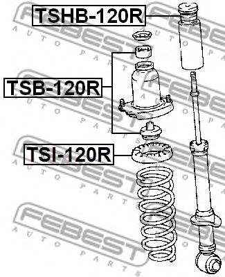 Купить запчасть Febest - TSI120R Опора (проставка) пружины верхняя зад прав/лев TOYOTA COROLLA SED/CP/WG AE10#/CE100/EE10# 1991.08-2001.11 [GR]