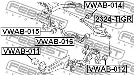 Купить запчасть Febest - VWAB016 Сайлентблок поперечной тяги зад прав/лев AUDI A3/A3 SPORTBACK (8P) 2003-2013