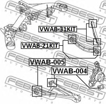 Купить запчасть FEBEST - VWAB-21KIT Сайлентблок задн подвески (компл) AUDI Q7 2006- VWAB-21KIT