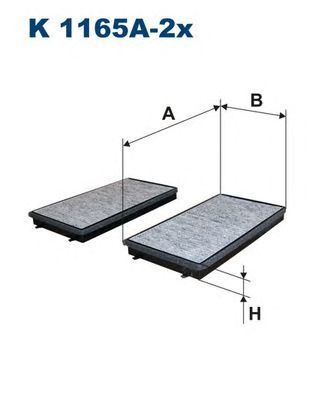 Купить запчасть FILTRON - K1165A-2x Фильтр салонный угольный K1165A-2x