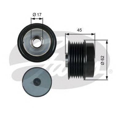 Купить запчасть Gates - OAP7180 Шкиф генератора i30 CW универсал II (GD)i30 купеi30 хэтчбек II (GD)i40 CW универсал (VF)i40 седан (VF)ix20 (JC)Veloster (FS) Cee