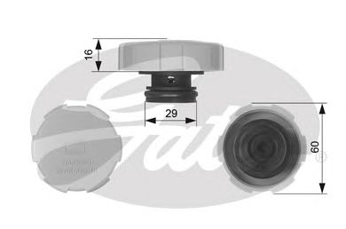 Купить запчасть Gates - RC231 Крышка расширительного бачка OPEL Astra 08/04-12/12, Corsa 08/06-08/14, Signum 02/03-09/08, Vectra 07/03-08/08, Zafira 07/05> 