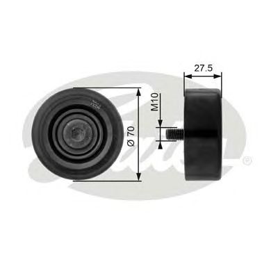Купить запчасть Gates - T36206 Ролик обводной навесного оборудования Hyundai Tucson 2.0 CRDi