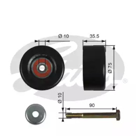 Купить запчасть GATES - T36357 Ролик обводной ремня поликлинового T36357 (7803-24575)