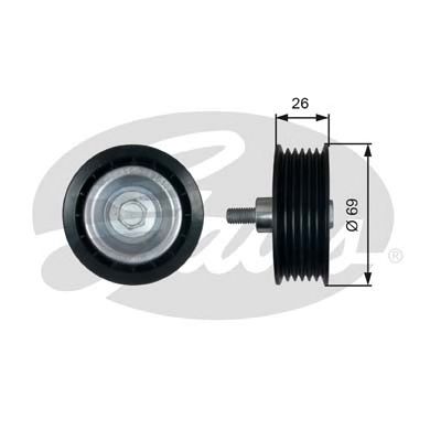Купить запчасть Gates - T36456 Ролик обводной приводного ремня CITROEN: JUMPER Bus, JUMPER Kasten, JUMPER Pritsche/FahrgestellFIAT: DUCATO Bus (250), DUCATO Kasten, DUCATO Pritsche/FahrgestellFORD: TRANSIT Bus, TRANSIT Kasten, TRANSIT Pritsche/Fahrgestell