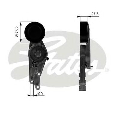 Купить запчасть Gates - T38207 Ролик натяжной приводного ремня AUDI A4 00->