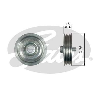 Купить запчасть GATES - T39183 Ролик натяжной приводного ремня HONDA Civic 11/95-03/01, HONDA CR-V 02/97-02/02, HR-V 02/99-09/05
