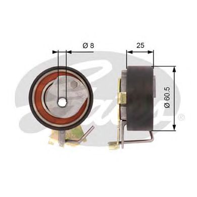 Купить запчасть GATES - T43023 Ролик натяжитель ремня ГРМ T43023 (7784-21023)