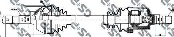 Купить запчасть GSP - 210033 Вал приводной лев.PEUGEOT BOXER CITROEN JUMPER FIAT DUCATO 1.9-2.8HDI 1994-2002 C ABS 1080мм 210033
