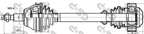 Купить запчасть GSP - 261123 Привод в сборе AUDI A3/SKODA OCTAVIA/VW GOLF/BORA 1.9TD-2.8 98- лев. 261123