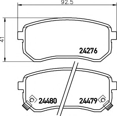 Купить запчасть HELLA - 8DB355006-581 Колодки тормозные дисковые 8DB355006-581