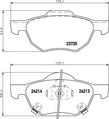Купить запчасть HELLA - 8DB355010-831 Колодки тормозные дисковые 8DB355010-831