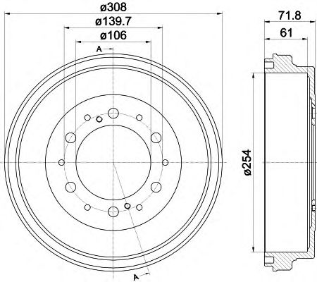 Купить запчасть HELLA - 8DT355302-421 Барабан тормозной 8DT355302-421