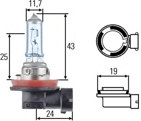 Купить запчасть HELLA - 8GH008356-121 Лампа H8 12V 35W 8GH008356-121