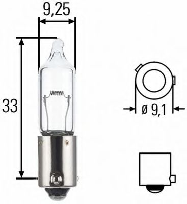 Купить запчасть HELLA - 8GH008417-012 Лампа H21W 24V BAY9s 8GH008417-012