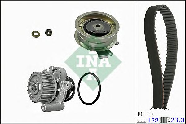 Купить запчасть INA - 530017130 Комплект ремня ГРМ + насос водяной Skoda, Volkswagen
