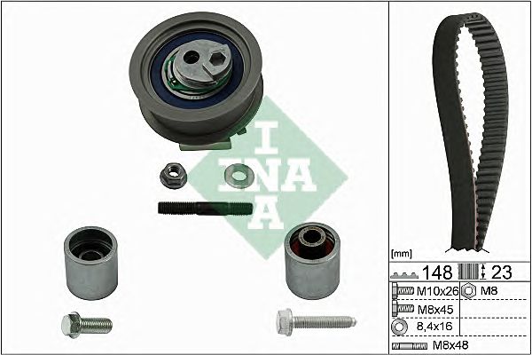 Купить запчасть INA - 530044510 Комплект ГРМ AUDI A4 (B7), A6 (C6), SKODA OCTAVIA (1Z), VW PASSAT (3C) 2.0FSI 530044510