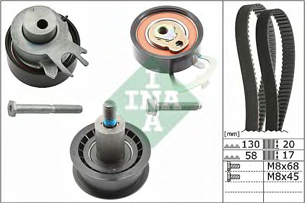 Купить запчасть INA - 530053810 Комплект ГРМ SKODA FABIA, VW GOLF V, VI 1.4 530053810