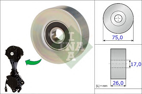 Купить запчасть INA - 532067610 Ролик обводной CITROEN C4 I-II, PEUGEOT 307, 308 532067610