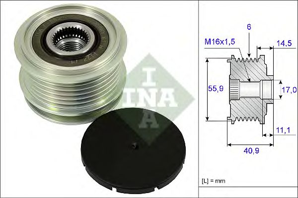 Купить запчасть INA - 535001210 Шкив генератора VW TRANSPORTER V, CRAFTER 535001210